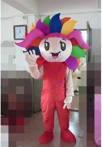 Halloween Colorful Sunflower Mascot Costume  Party Clothing Carnival  Adults