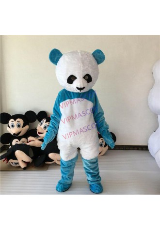 Blue/White Panda Bear Mascot Costume Fancy Party Dress Cosplay Adult Outfit Suit