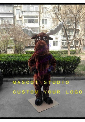 Reindeer Mascot Costume Suit Cosplay Party Game Dress Outfit Halloween Adult