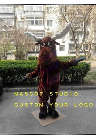 Reindeer Mascot Costume Suit Cosplay Party Game Dress Outfit Halloween Adult