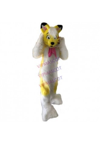 Hot Yellow Husky Card Dog Mascots Costume Adult Mascots Costume Fancy Dress Gift