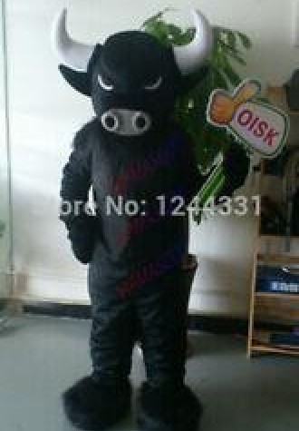 Halloween Black Bull Buffalo Mascot Costume Cosplay Fancy Dress Adults Parade US