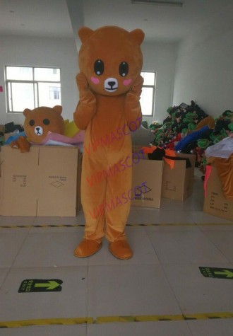 Light Brown Shy Bear Mascot Costume Cosplay Party Game Cartoon Fancy Dress Adult