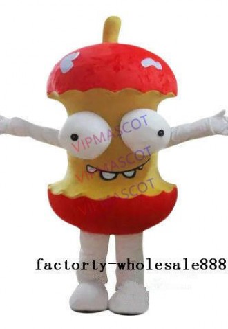 Red Apple Core Mascot Costume Suits Fancy Party Dress Adults Size Parade US