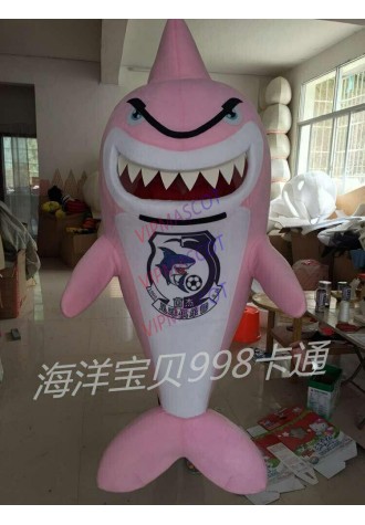 Pink Shark Mascot Costume Cosplay Party Fancy Dress Advertising Adults Parade