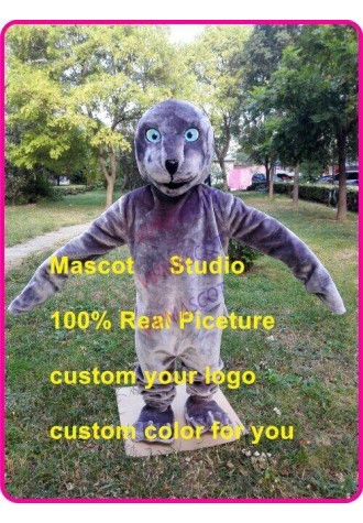 Grey Seal Mascot Costume Suit Cosplay Party Fancy Dress Outfit Adults Parade US