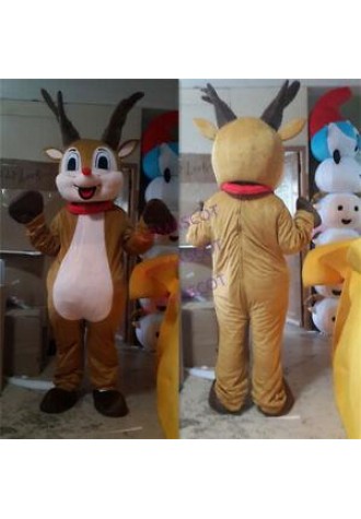 Christmas Reindeer Mascot Costume Party Adult Parade Cosplay Dress Xmas Festival