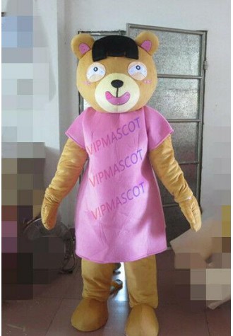 Halloween Yellow Teddy Bear Pink Mascot Costume Party Clothing Carnival Adults