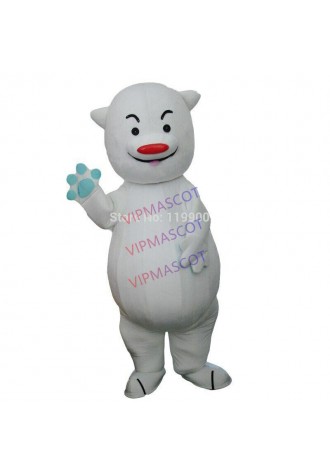 Halloween Big Tummy White Bear Mascot Costume Cosplay Clothing Carnival Adults
