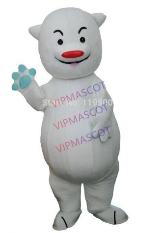 Halloween Big Tummy White Bear Mascot Costume Cosplay Clothing Carnival Adults