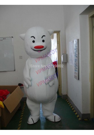 Halloween Big Tummy White Bear Mascot Costume Cosplay Clothing Carnival Adults
