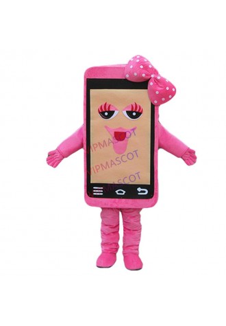Pink Phone Mascot Costume Adult Bear Mascot Costume Party Dress A+