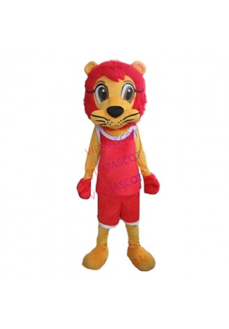 Halloween Cartoon Red Lion Mascot Costume Cosplay Party Dress Clothing Carnival