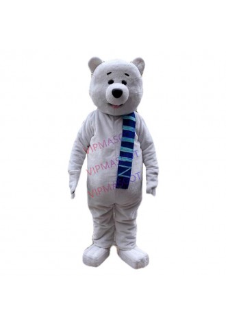 White Bear Mascot Costume Suit Cosplay Party Game Dress Outfit Halloween Adult