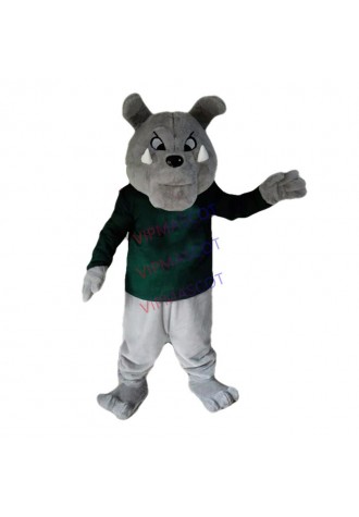 Grey Bulldog Mascot Costume Suit Cosplay Party Game Dress Outfit Halloween Adult