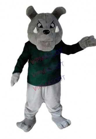 Grey Bulldog Mascot Costume Suit Cosplay Party Game Dress Outfit Halloween Adult