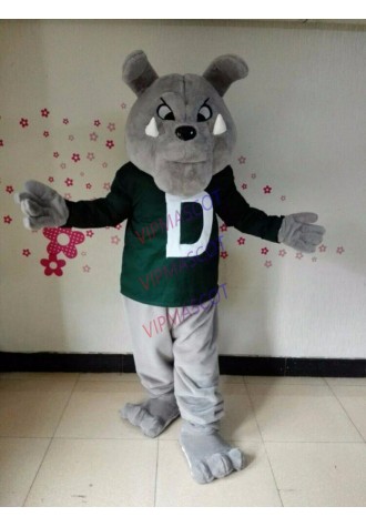 Grey Bulldog Mascot Costume Suit Cosplay Party Game Dress Outfit Halloween Adult