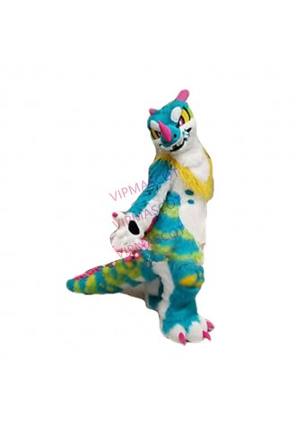 Color Long Fur Husky Dog Fursuit Mascot Costume Cosplay Fancy Dress Adults Suit