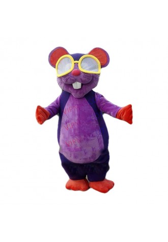 Purple Rat Mascot Costume Suit Cosplay Party Game Dress Outfit Halloween Adult