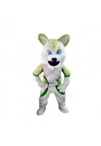 Green Husky Dog Mascot Costume Cosplay Mascotte Party Fancy Dress Adult