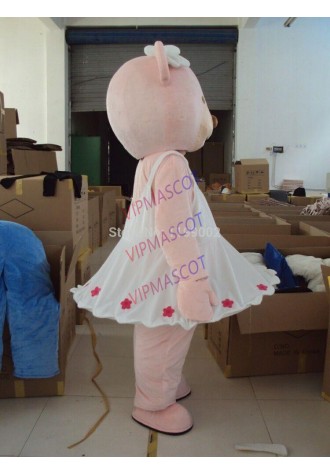 Halloween Pink Bear Mascot Costume Cosplay Party Dress Clothing Carnival Adults