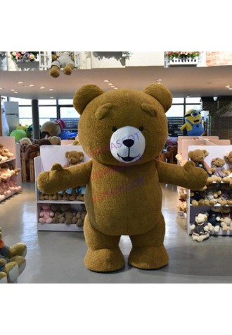Mascots Costume Unisex Inflatable Plush Bear Halloween Unisex Adult Size Cosplay