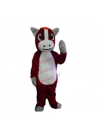 ADS Red Horse Costume Mascot Suit Party Animal Parade Cosplay Fancy Dress Outfit