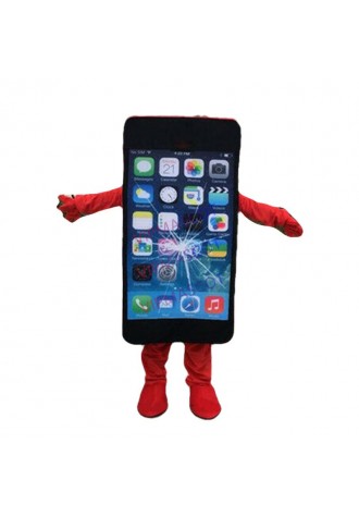 Mobile Advertising Cell Phone Mascot Costume Suits Red Adults Size Add Logo
