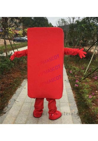 Mobile Advertising Cell Phone Mascot Costume Suits Red Adults Size Add Logo