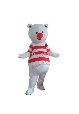 Halloween White Red Bear Mascot Costume Cosplay Party Clothing Carnival Adults