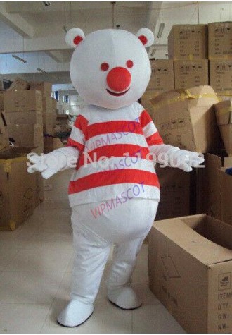 Halloween White Red Bear Mascot Costume Cosplay Party Clothing Carnival Adults