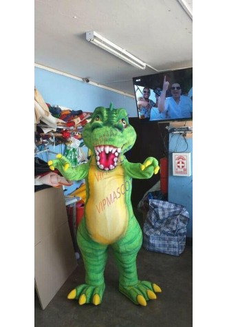 Halloween Green Dinosaur Mascot Costume Cosplay Party Clothing Carnival Adults