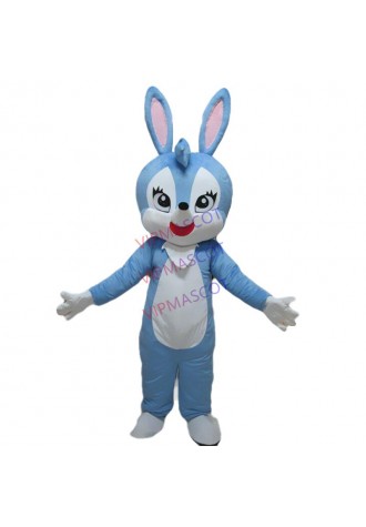 Easter Rabbit Mascot Costume Bug Blue Bunny Suit Professional Cosplay Party Suit