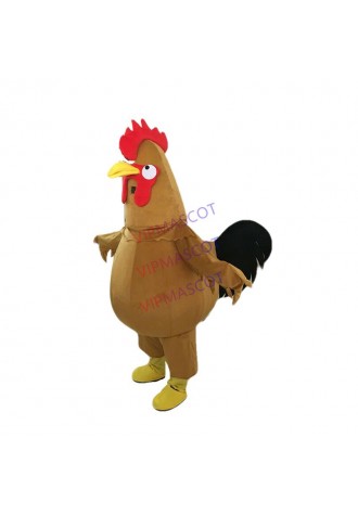 Cosplay Brown Rooster Mascot Suit Parade Costume Festive Party Dress Outfit