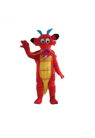 Mu Xulong Dress Red Dragon Mascot Costume Parade Suit Animal Outfit Cosplay Xmas