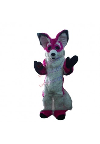 Red Husky Wolf Fox Dog Mascot Costume Birthday Dress Long Fur Suit Unisex Parade