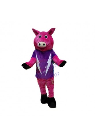Pink Boar  Mascot Costume Suit Cosplay Party Game Dress Outfit Halloween Adult