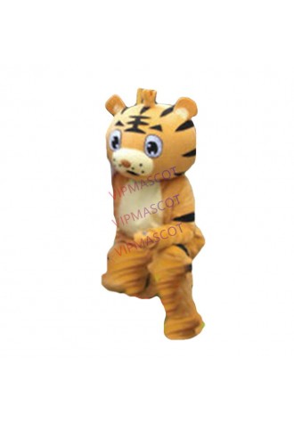 Cartoon Tiger Mascot Costume Adult King of Forest Halloween Cosplay Dress Outfit