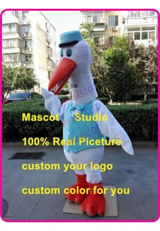 Stork Mascot Costumes Cartoon Apparel Birthday Party Masquerade Christmas Adult