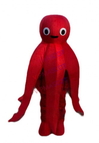Red Octopus Mascot Costume Suit Cosplay Party Game Dress Outfit Halloween Adult