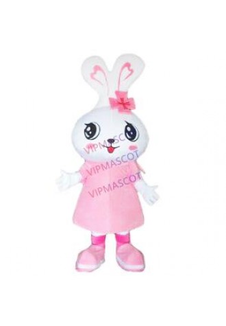 Halloween Big Head Pink Rabbit Mascot Costume Cosplay Party Clothing Carnival