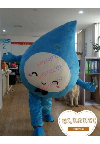 Blue Water Drop Mascot Costume Suit Cosplay Party Fancy Dress Halloween Adults