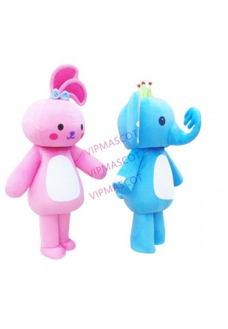 Elephant Mascot Suit Rabbit Costume Fancy Dress Outfit Parade Cosplay Party Suit
