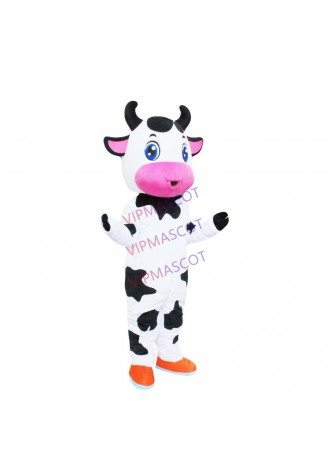 Cow Mascot Costume Animal Parade Party Dress Outfit Halloween Adult Suit Cosplay