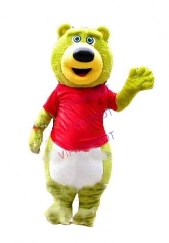 Green Bear Mascot Costume Suit Cosplay Party Game Dress Outfit Halloween Adult
