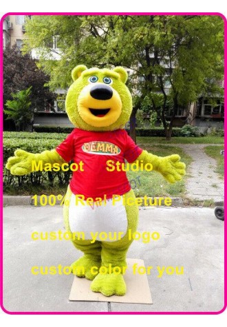 Green Bear Mascot Costume Suit Cosplay Party Game Dress Outfit Halloween Adult