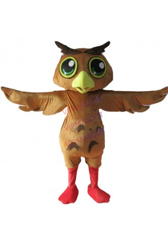 Brown Owl Mascot Costume Cosplay Party Fancy Dress Outfit Advertising Adult Suit