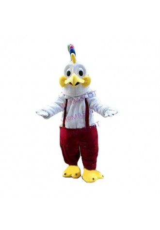 White Cock Mascot Costume Suit Cosplay Party Game Dress Outfit Halloween Adult