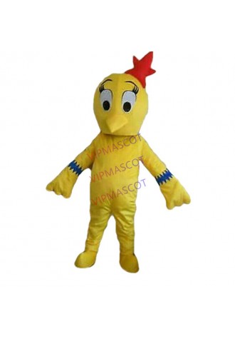 Yellow Chicken Mascot Fancy Dress Halloween Adult Costume Outfit Cosplay Party
