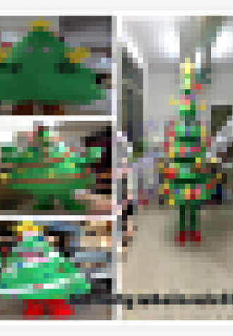 Santa Christmas Tree Mascot Costume Cosplay Fancy Party Xmas Dress Outfit Adults